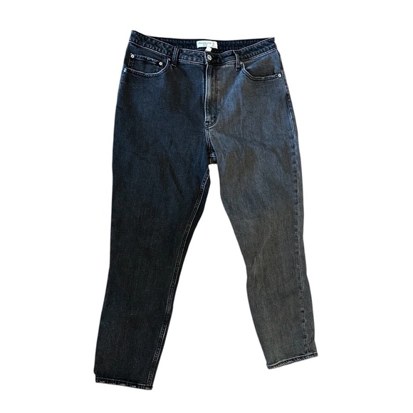 Abercrombie & Fitch Skinny High Rise Curve Love Black Two-tone Jeans Size 14 R - Picture 1 of 5